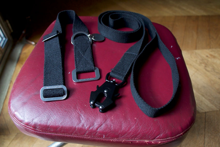 black dog collar and matching lead