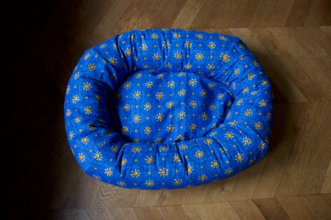 blue dog bed