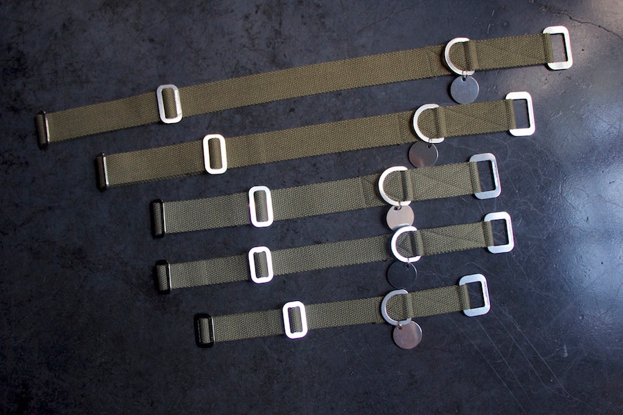 khaki dog collars XS to large size